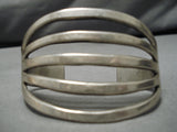 Marvelous Vintage Navajo Native American Sterling Silver Bracelet Cuff Old-Nativo Arts
