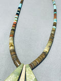 Intriguing Vintage Santo Domingo Old Turquoise Sterling Silver Necklace-Nativo Arts
