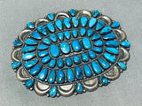 Victor Moses Begay Vintage Native American Navajo Old Kingman Turquoise Sterling Silver Pin-Nativo Arts