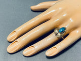 Solid 14k Gold Vintage Native American Navajo Turquoise Ring Old-Nativo Arts