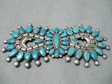 Most Unique Vintage Native American Navajo Victor Moses Begay Turquoise Sterling Silver Pin-Nativo Arts