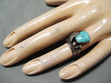 Paul Arviso Vintage Native American Navajo Carico Lake Turquoise Sterling Silver Ring Old-Nativo Arts