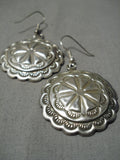 Exquisite Vintage Navajo Sterling Silver Pierced Earrings Native American-Nativo Arts