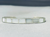 Beautiful. Vintage Native American Navajo Mother Of Pearl Sterling Silver Bracelet-Nativo Arts