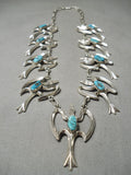 Important Betosi Family Vintage Native American Navajo Turquoise Sterling Silver Bird Necklace-Nativo Arts