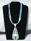 Important Santo Domingo Turquoise Sterling Silver Necklace Native American-Nativo Arts