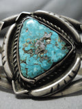 Vintage Native American Navajo Triangular Spiderweb Turquoise Sterling Silver Bracelet-Nativo Arts
