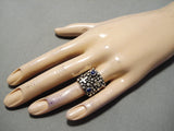 Astonishing Santo Domingo Lapis Sterling Silver Ring Native American-Nativo Arts