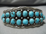 Striking Vintage Navajo Deep Turquoise Sterling Silver Native American Bracelet-Nativo Arts