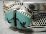 Very Rare!! Vintage Native American Navajo Damale Turquoise Sterling Silver Bracelet Old-Nativo Arts