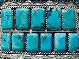Colossal Signed Vintage Native American Navajo Turquoise Sterling Silver Bracelet-Nativo Arts