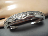 Important Vintage Native American Navajo Ray Tracey Sterling Silver Geomtric Bracelet-Nativo Arts