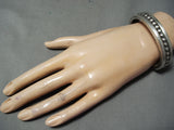 Important Jimmie King Jr Vintage Native American Navajo Thick Sterling Silver Bracelet-Nativo Arts