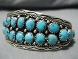 Striking Vintage Navajo Deep Turquoise Sterling Silver Native American Bracelet-Nativo Arts