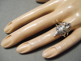 Amazing Hand Carved Navajo Horny Toad Sterling Silver Native American Ring-Nativo Arts