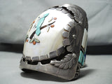 300 Gram Best Vintage Native American Zuni Bird Turquoise Inlay Sterling Silver Bracelet-Nativo Arts