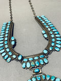 Grand Huge Vintage Native American Navajo Turquoise Sterling Silver Necklace-Nativo Arts