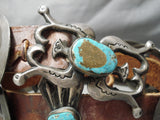 Statement Vintage Native American Navajo Rare Turquoise Sterling Silver Concho Belt Old-Nativo Arts