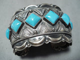Tremendous Native American Navajo 6 Kingman Turquoise Sterling Silver Huge Bracelet-Nativo Arts