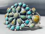 Jaw Dropping Native American Navajo Green Turquoise Sterling Silver Bracelet-Nativo Arts