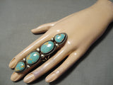 Tallest Craziest Vintage Native American Navajo Turquoise Sterling Silver Ring-Nativo Arts