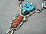 Marie Thompson Vintage Native American Navajo Sleeping Beauty Turquoise Sterling Silver Necklace-Nativo Arts
