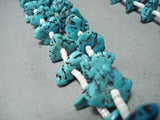 Tremendous Vintage Santo Domingo Morenci Turquoise Necklace Native American Old-Nativo Arts