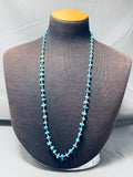 Marvelous Vintage Native American Navajo Kingman Turquoise & Heishi Necklace-Nativo Arts