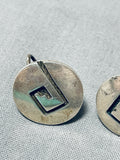 Authentic Early Vintage Native American Hopi Victor Coochwytewa Sterling Silver Earrings-Nativo Arts