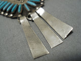 Amazing Vintage Zuni Native American Turquoise Sterling Silver Necklace-Nativo Arts