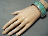 Native American Intricate Royston Turquoise Sterling Silver Bracelet-Nativo Arts