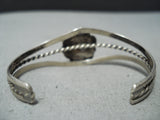 Rare Vintage Native American Navajo Sleeping Beauty Turquoise Sterling Silver Baby Bracelet Old-Nativo Arts