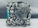 Native American 252 Gram Huge Heavy Navajo Bison Turquoise Sterling Silver Bracelet-Nativo Arts