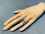 Marvelous Vintage Native American Navajo Turquoise Sterling Silver Band Ring-Nativo Arts