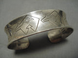 Incredible Vintage Native American Navajo Bear Sterling Silver Bracelet Cuff Old-Nativo Arts