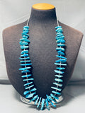 220 Gram Vintage Native American Navajo Morenci Turquoise Necklace-Nativo Arts