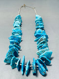 220 Gram Vintage Native American Navajo Morenci Turquoise Necklace-Nativo Arts