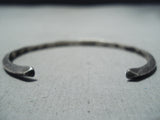 Striking Vintage Navajo Native American Sterling Silver Cuff Old-Nativo Arts