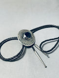 Fabulous Vintage Native American Navajo Black Onyx Sterling Silver Bolo-Nativo Arts