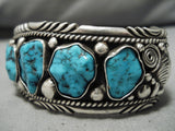Super Rare Early Vintage Native American Navajo Ben Begaye Turquoise Sterling Silver Bracelet-Nativo Arts