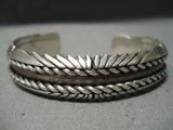 Sunbursting Vintage Native American Navajo Sterling Silver Bracelet Old-Nativo Arts
