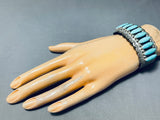 Best Vintage Native American Navajo Long Oval Turquoise Sterling Silver Bracelet-Nativo Arts