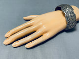 Outstanding Vintage Native American Navajo Sterling Silver Large Bracelet-Nativo Arts
