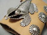 Important Most Unique Native American Navajo Sterling Silver Horned Toad Ketoh Bracelet-Nativo Arts