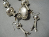 Ron Hurley Vintage Native American Navajo Sterling Silver Native Old Squash Blossom Necklace-Nativo Arts