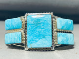 Native American One Of The Best Navajo Rectangular Turquoise Sterling Silver Bracelet-Nativo Arts