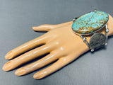One Of The Biggest Best Native American #8 Turquoise Sterling Silver Bracelet-Nativo Arts