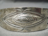 Earlier 1900's Vintage Native American Navajo Whirling Logs Sterling Silver Bracelet Old-Nativo Arts