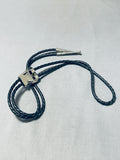 Native American Happy Sky Blue Vintage Zuni Turquoise Sterling Silver Bolo Tie-Nativo Arts
