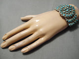 Museum Vintage Native American Navajo Earlier Turquoise Sterling Silver Bracelet Old-Nativo Arts